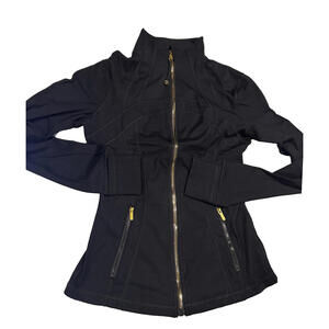 NEW Lululemon Define Jacket Black Gold Zipper Size 10 Yoga Athleisure Slim Fit